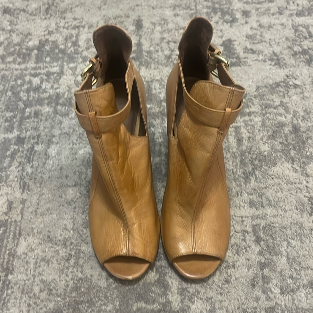 Chinese Laundry leather open toe booties